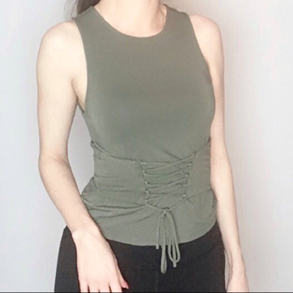 American Eagle Olive Corset Tank - Picture 5 of 5